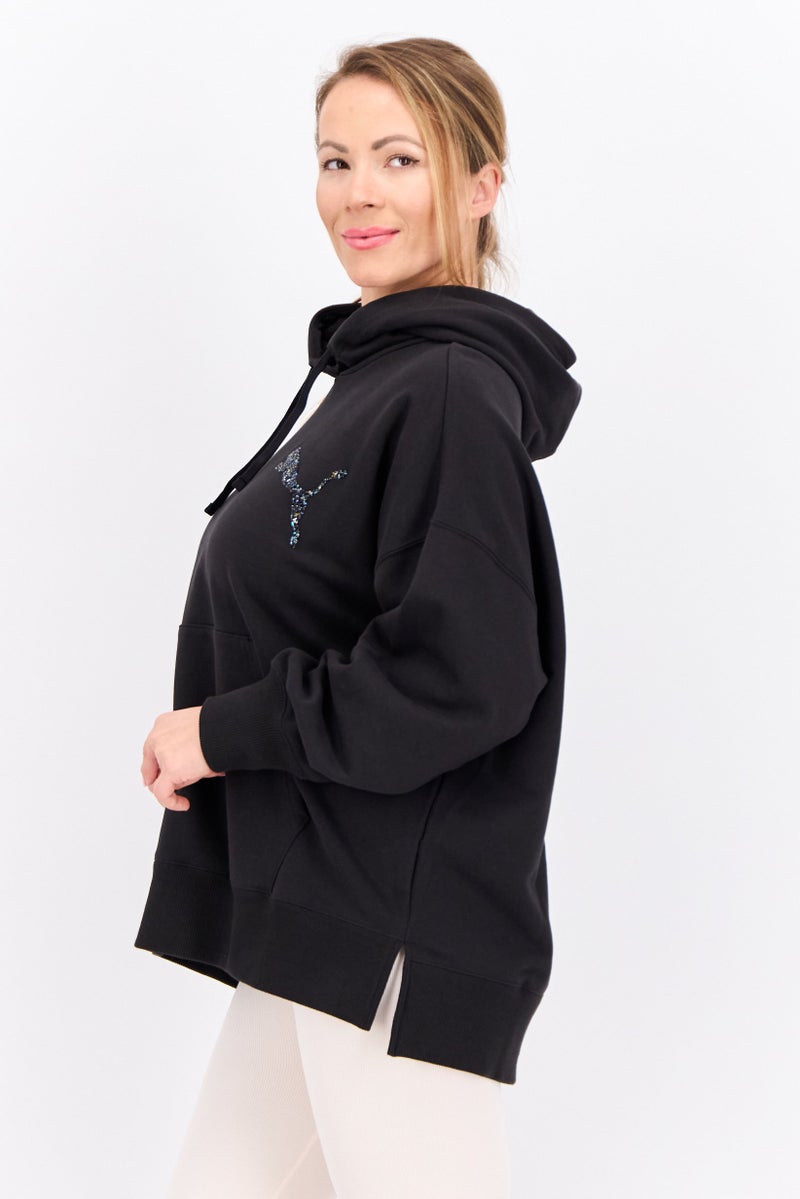 PUMA ملابس رياضية نسائية بأكمام طويلة مناسبة، خارجية، سويت شيرت، أسود - Image 2