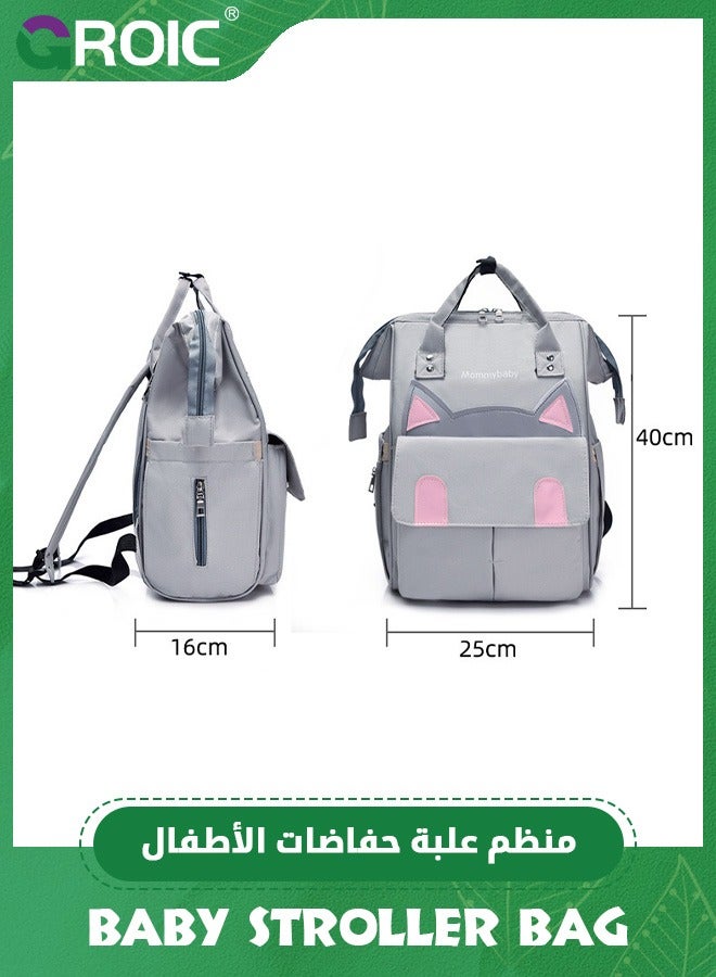 GROIC حقيبة ظهر للحفاضات، حقيبة ظهر متعددة الوظائف للسفر، حقائب تغيير حفاضات الأطفال، حقائب أطفال مع جيوب معزولة، حقائب حفاضات للأطفال، سعة كبيرة، مقاومة للماء وأنيقة - Image 2