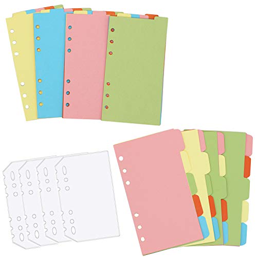 LONG TAO 12 Set A6 6 Holes Durable Colorful Loose Leaf Notebook Write-On Dividers Index Dividers with Clear Binders - Image 1