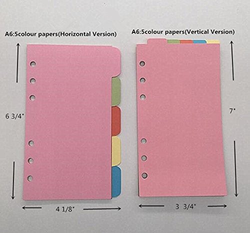 LONG TAO 12 Set A6 6 Holes Durable Colorful Loose Leaf Notebook Write-On Dividers Index Dividers with Clear Binders - Image 2