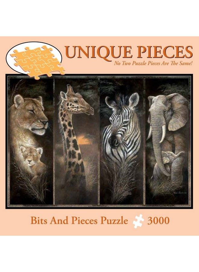 3000 Piece Jigsaw Puzzle Pride Of Africa By Artist Ruane Manning African Jungle Animals: Lions, Giraffes, Elephants And Zebras 3000 Pc Jigsaw - Image 3