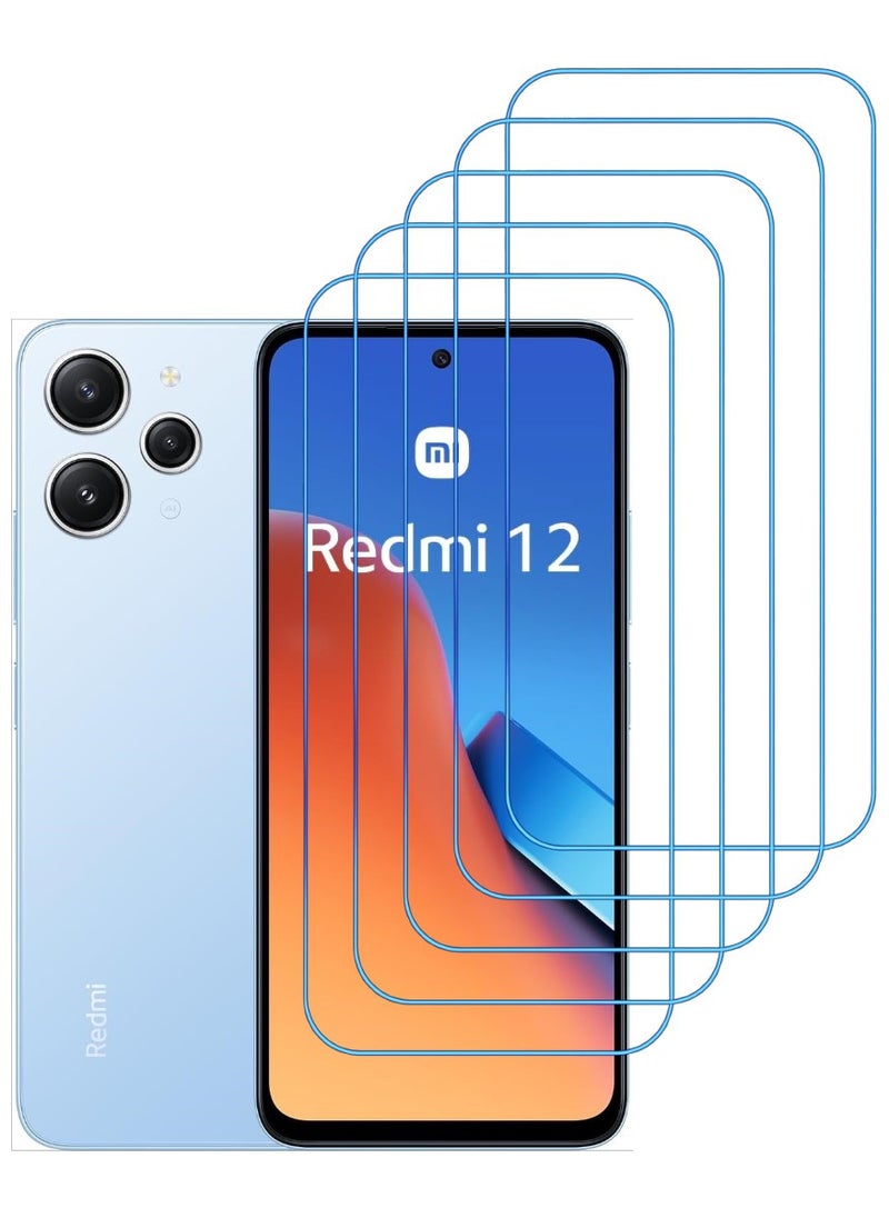 ACLIX 5 Pieces Antistatic ESD Dustproof Premium Quality High Definition Clear Tempered Glass Screen Protector Designed For Xiaomi Redmi 12 - Image 1