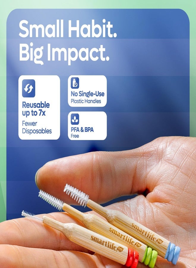 SmartLifeco Bamboo Interdental Brushes (10 Count) - Eco-Friendly Reusable Dental Picks, Flexible Soft Bristles, Superior Gum & Teeth Cleaning, Toothpicks for Braces, PikStik - Regular - Image 4