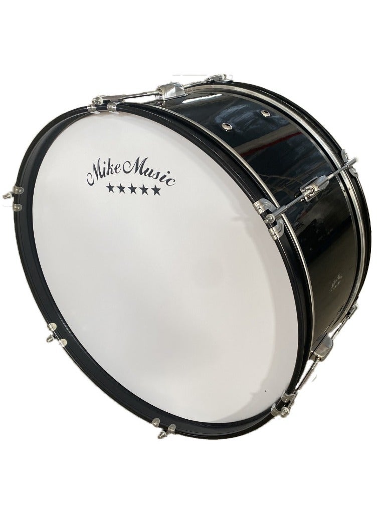 Mike Music Marching Bass Drum 24 inches Professional Bass Drum with Special Drumsticks,Adjustable Strap,Tuning keys Black - Image 1