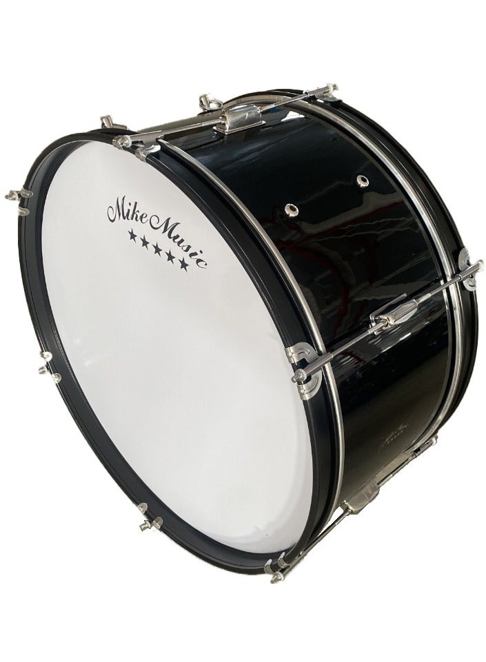 Mike Music Marching Bass Drum 24 inches Professional Bass Drum with Special Drumsticks,Adjustable Strap,Tuning keys Black - Image 2