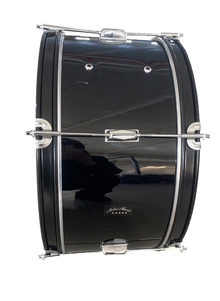 Mike Music Marching Bass Drum 24 inches Professional Bass Drum with Special Drumsticks,Adjustable Strap,Tuning keys Black - Image 3