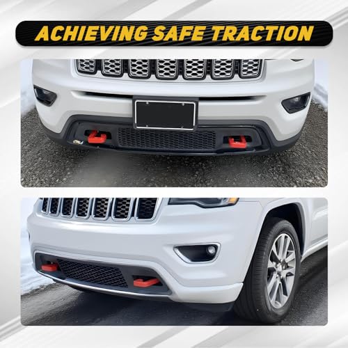 DEWHONETE Front Tow Hook Compatible with 2015-2023 Jeep Grand Cherokee Accessories, Red Towing Hooks 2Pcs - Image 5