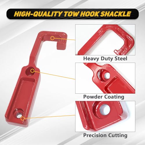 DEWHONETE Front Tow Hook Compatible with 2015-2023 Jeep Grand Cherokee Accessories, Red Towing Hooks 2Pcs - Image 4