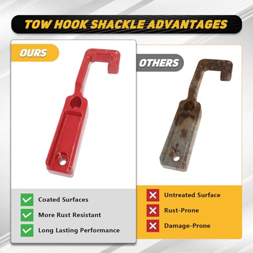 DEWHONETE Front Tow Hook Compatible with 2015-2023 Jeep Grand Cherokee Accessories, Red Towing Hooks 2Pcs - Image 3