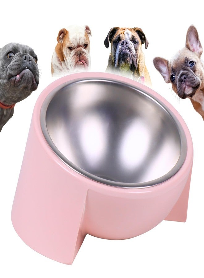 Tafelf Tilted Dog Bowl for Flat-Faced & Senior Dogs, 15° Slanted Stainless Steel Dog Food Bowl, Elevated Pet Feeder for Small & Medium Dogs, Comfortable Eating Design (Pink, M (420 ML / 1.5 Cups)) - Image 1