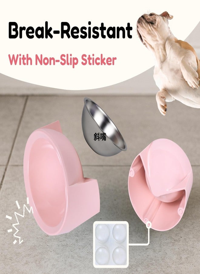 Tafelf Tilted Dog Bowl for Flat-Faced & Senior Dogs, 15° Slanted Stainless Steel Dog Food Bowl, Elevated Pet Feeder for Small & Medium Dogs, Comfortable Eating Design (Pink, M (420 ML / 1.5 Cups)) - Image 5
