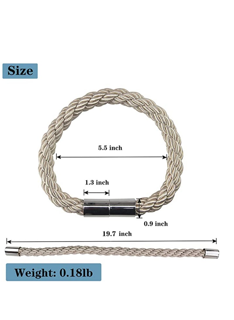 SOLARAE No Tools Required, Strong Magnetic Curtain Tiebacks Decorative Rope Holdbacks Convenient Ties Backs for Thin or Thick Window Draperies No Tools Required, Decorative Curtain Holdbacks - Image 2