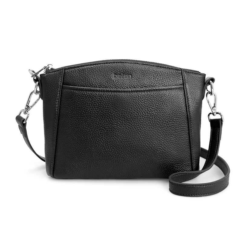befen Black Genuine Leather Small Crossbody Bags for Women Anti-Theft Cross Body Purse Handbags with RFID Blocking Card Slots Daily & Travel - Image 1