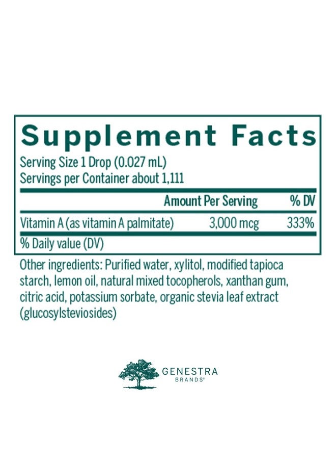 Genestra Brands Amulsion Emulsified Vitamin A Liquid 1 Fl. Oz. Citrus Flavor - Image 3