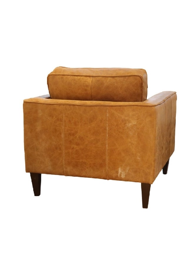 Micasa Leather Single Seater High-Quality And Durable Sofa Brown 93.5 X 85 X 49.5 Cm Pjs36901 - Image 5