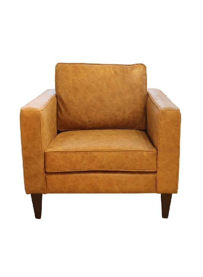 Micasa Leather Single Seater High-Quality And Durable Sofa Brown 93.5 X 85 X 49.5 Cm Pjs36901 - Image 1