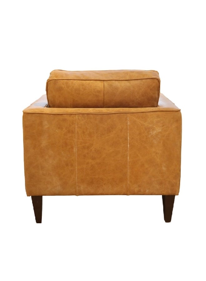 Micasa Leather Single Seater High-Quality And Durable Sofa Brown 93.5 X 85 X 49.5 Cm Pjs36901 - Image 4