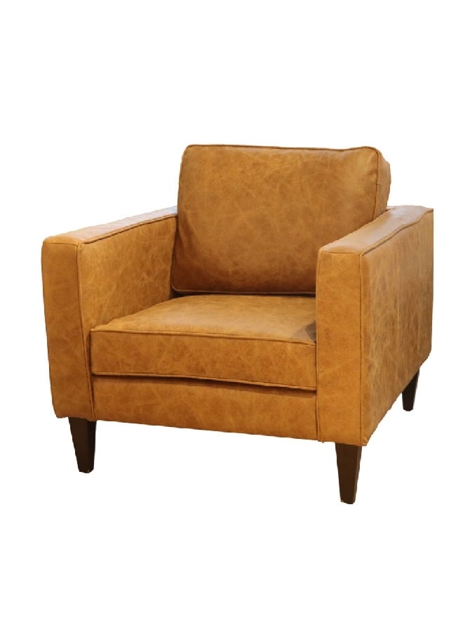 Micasa Leather Single Seater High-Quality And Durable Sofa Brown 93.5 X 85 X 49.5 Cm Pjs36901 - Image 2