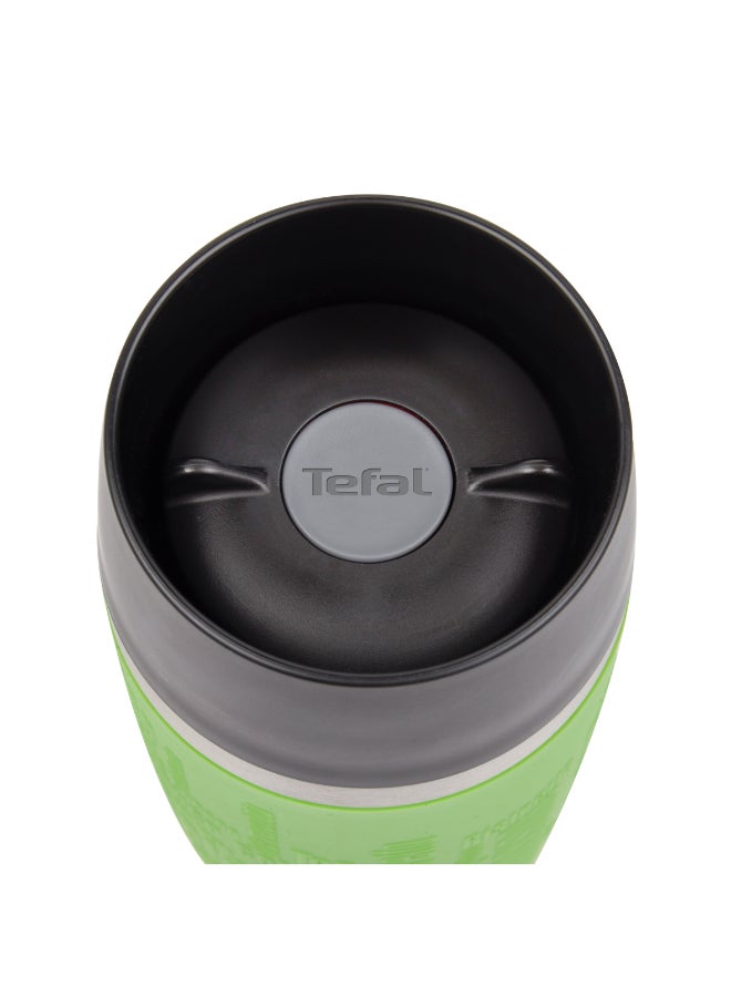 تيفال TEFAL كأس السفر | 0.36 لتر | ليموني | كأس حراري مانع للتسرب 100% | عزل فراغ مزدوج الجدران | للمشروبات الساخنة والباردة | شرب بزاوية 360° | سهل الفتح | قابل للغسل في غسالة الأطباق | ضمان لمدة سنتين | K3083114 أسود/فضي/أخضر - Image 2