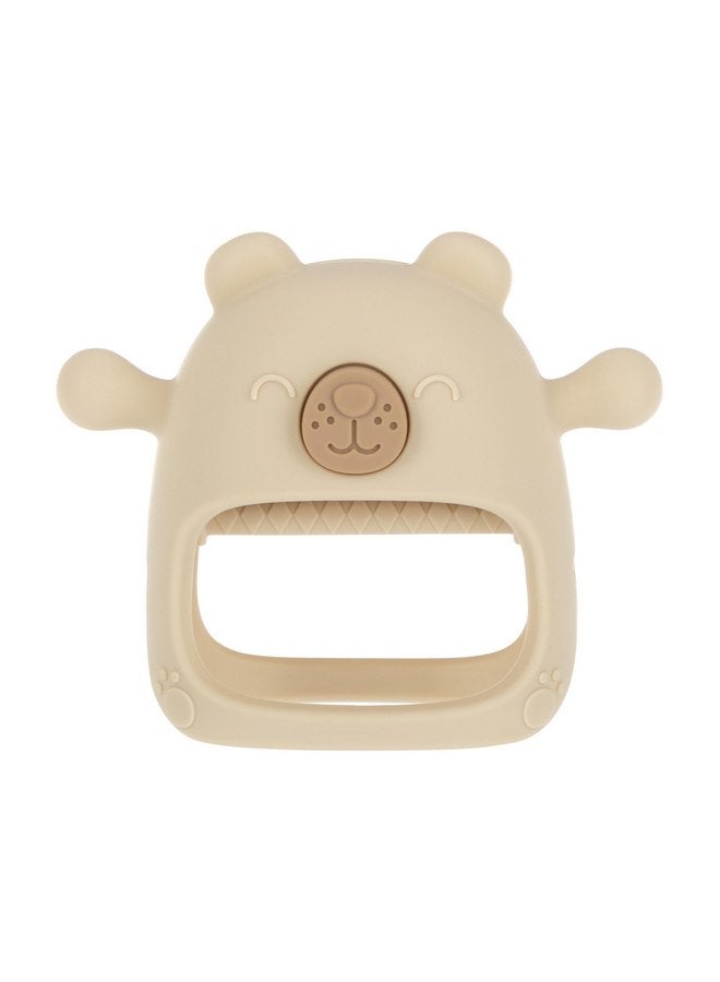 Nuby Nuby Silicone Wrist Teething Mitten - Baby Teether Ring - 3+ Months - Brown Bear  - Image 1