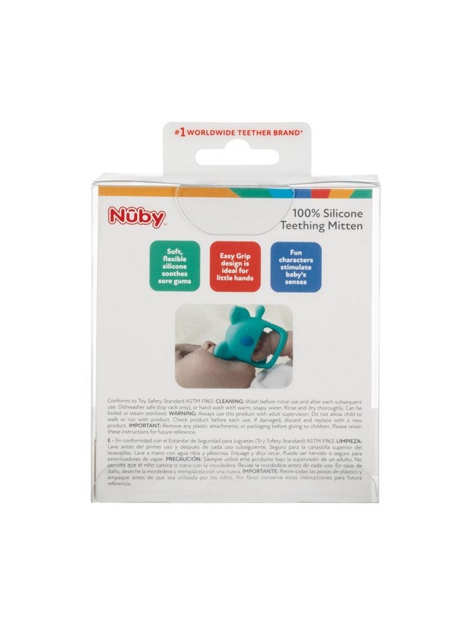 Nuby Nuby Silicone Wrist Teething Mitten - Baby Teether Ring - 3+ Months - Brown Bear  - Image 5