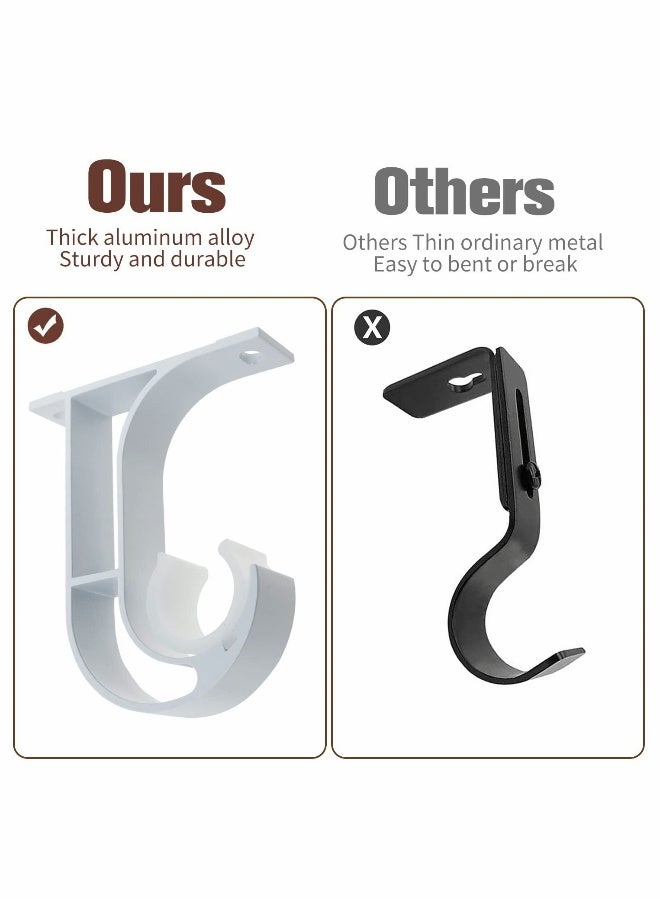 Curtain 4 pcs Rod Bracket Ceiling Mount Bracket Aluminum Alloy Closet Rod Bracket with Plastic Buckle