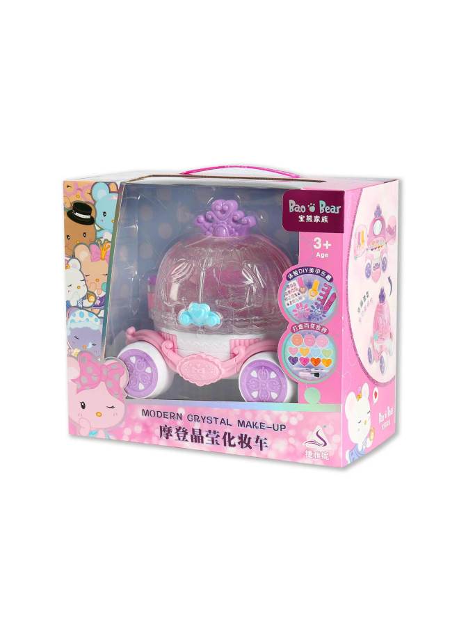 مجموعة مستحضرات تجميل محاكاة مستحضرات تجميل للأطفال صندوق مكياج زهرة الكرز ألعاب الأميرة بيت اللعب ألعاب المكياج - اللون: سيارة مكياج للأطفال 68801 - Image 1