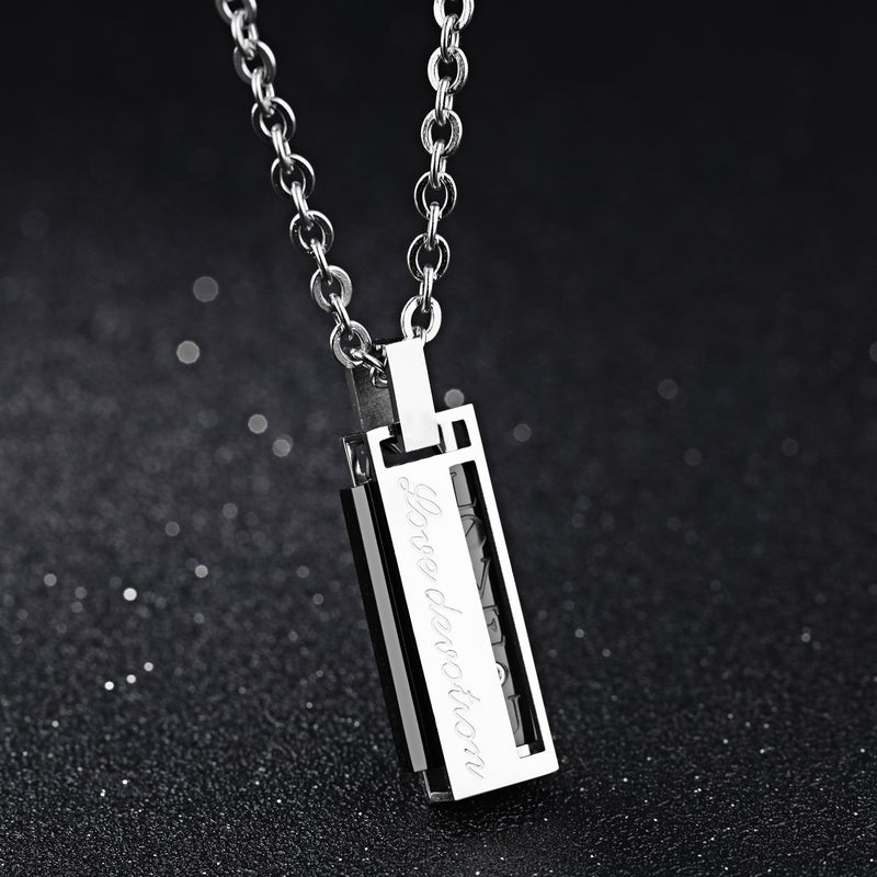 Japanese And Korean Fashion Simple Men And Women Stainless Steel Pendant Jewelry Personalized All-Match Titanium Steel Couple Necklace Jewelry - Image 4