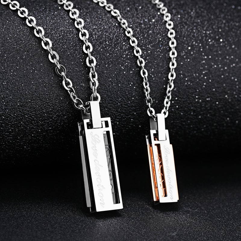 Japanese And Korean Fashion Simple Men And Women Stainless Steel Pendant Jewelry Personalized All-Match Titanium Steel Couple Necklace Jewelry - Image 3