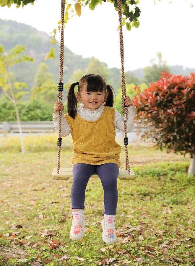 PLAYBERG Outdoor Wooden Tree Swing with Hanging Ropes - Image 4