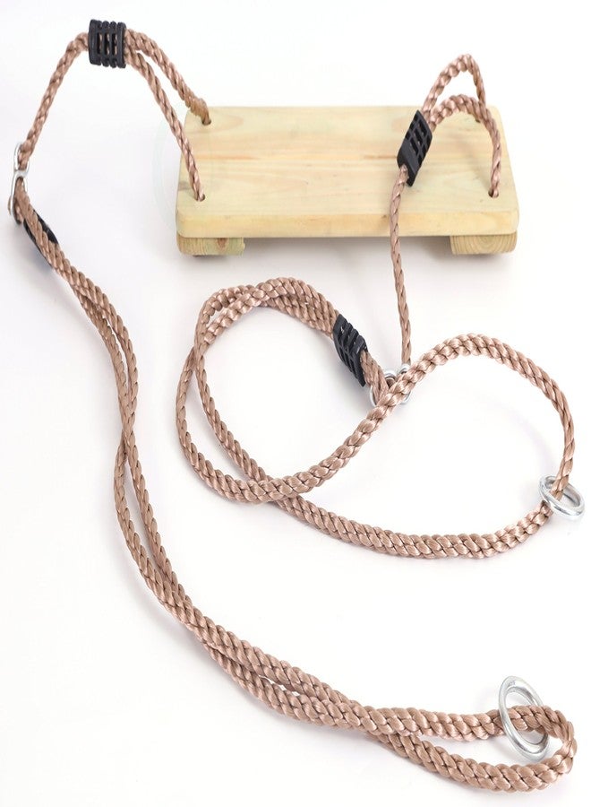 PLAYBERG Outdoor Wooden Tree Swing with Hanging Ropes - Image 5