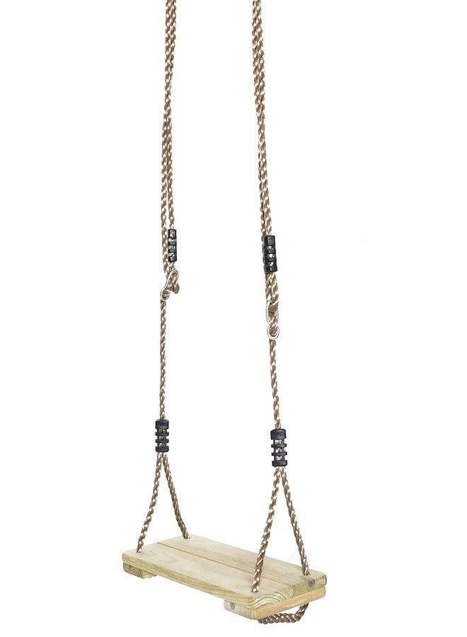 PLAYBERG Outdoor Wooden Tree Swing with Hanging Ropes - Image 2