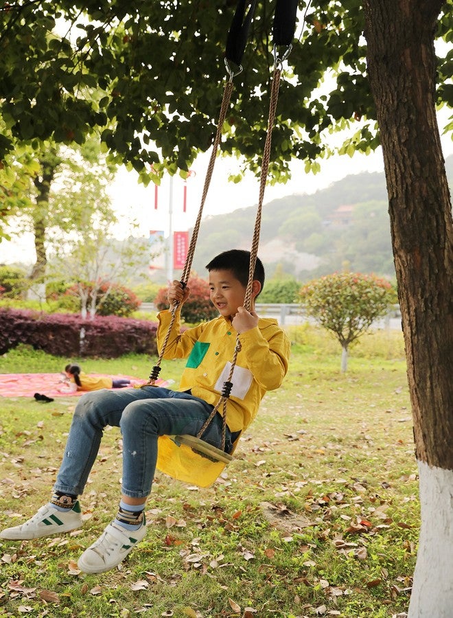PLAYBERG Outdoor Wooden Tree Swing with Hanging Ropes - Image 3