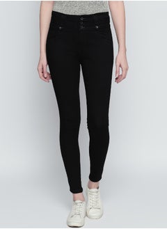 HIGH STAR Women Black Slim Fit High-Rise Clean Look Jeans 