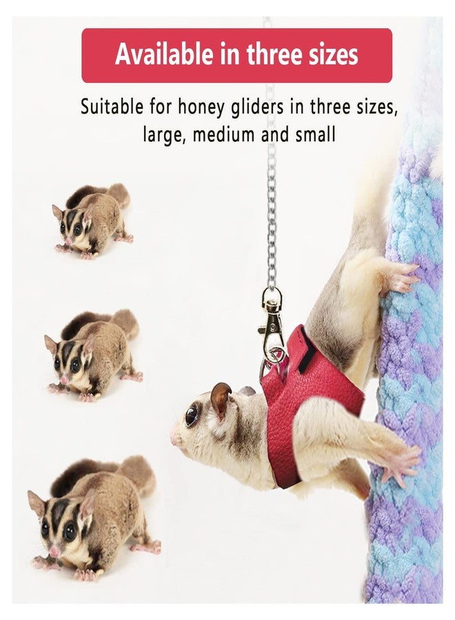 La La Pet® Adjustable Retractable Sugar Glider Harness and Leash Set Small Animal Harness and Leash Set Hamster Harness and Leash Set with Metal Chain for Outdoor Activities Red, L - Image 4