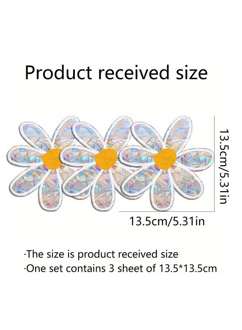 3 Sheets Double Sided Pattern 3D Window Decal, Static Cling Removable Wall Sticker, Glass Sliding Door DIY Sticker, Home Office Decoration, Living Room Bedroom Window Art Sticker  - Image 3
