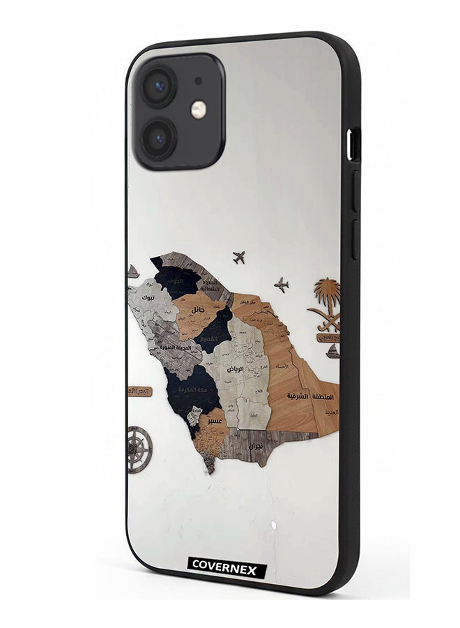 Covernex Apple iPhone 12 Protective Case Cover Printed Featuring Saudi Arabia Regional Map - Image 1