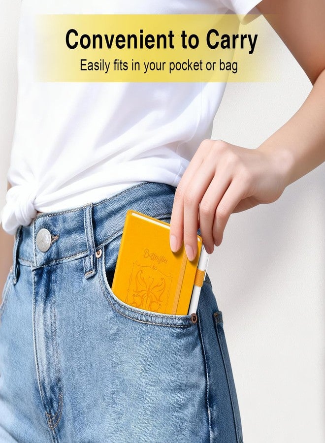 دفاتر صغيرة مسطرة، عبوة من 3 دفاتر (3 ألوان) مقاس 3.7 × 5.7 بوصة، دفتر جيب، دفاتر تدوين يوميات بتصميم فراشة، دفاتر ملاحظات صغيرة بغلاف مقوى مسطرة مع أقلام، مثالية للعمل والسفر واللوازم المكتبية. - Image 3