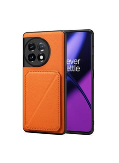 For OnePlus Ace 2 D04 Calf Texture Dual Card Slot Holder Phone Case(Orange)