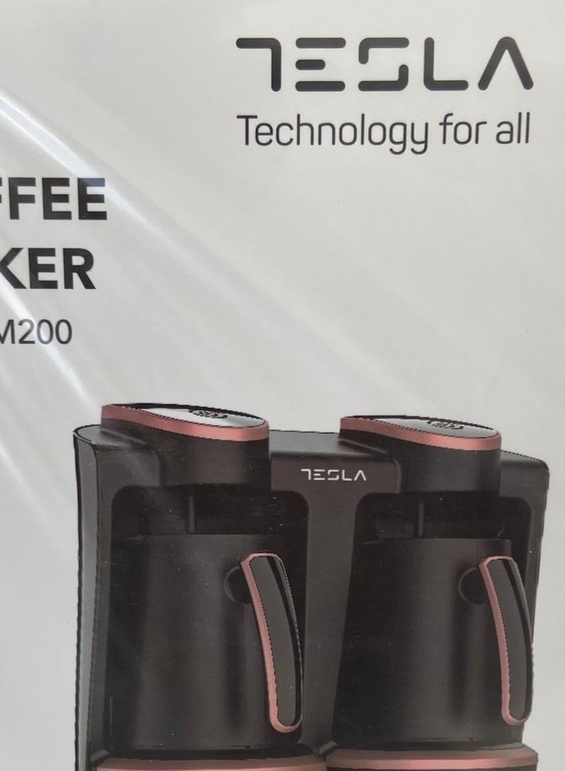 تسلا ماكينة تحضير القهوة تسلا 800وات 250 ملل، مزدوجة، أسود ونحاسيTSL-CM200 - Image 3