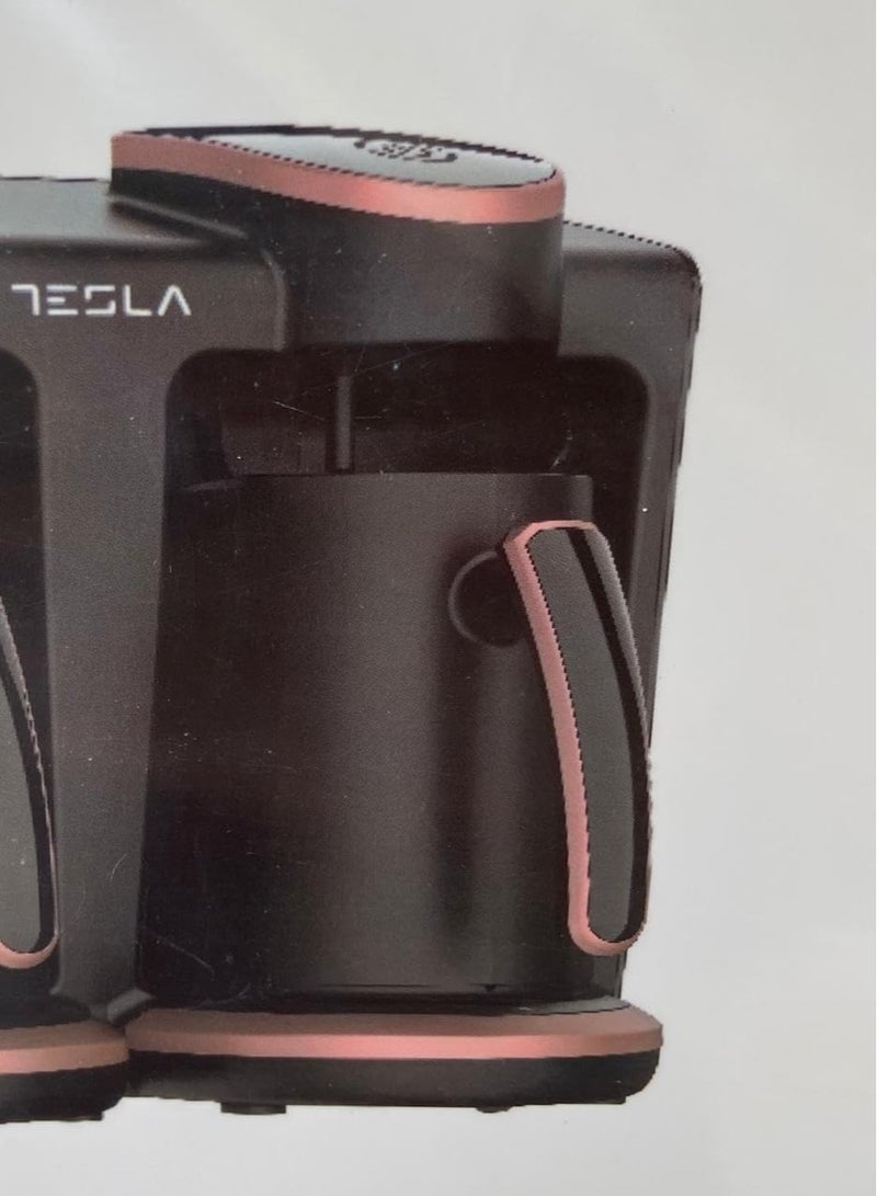 تسلا ماكينة تحضير القهوة تسلا 800وات 250 ملل، مزدوجة، أسود ونحاسيTSL-CM200 - Image 4