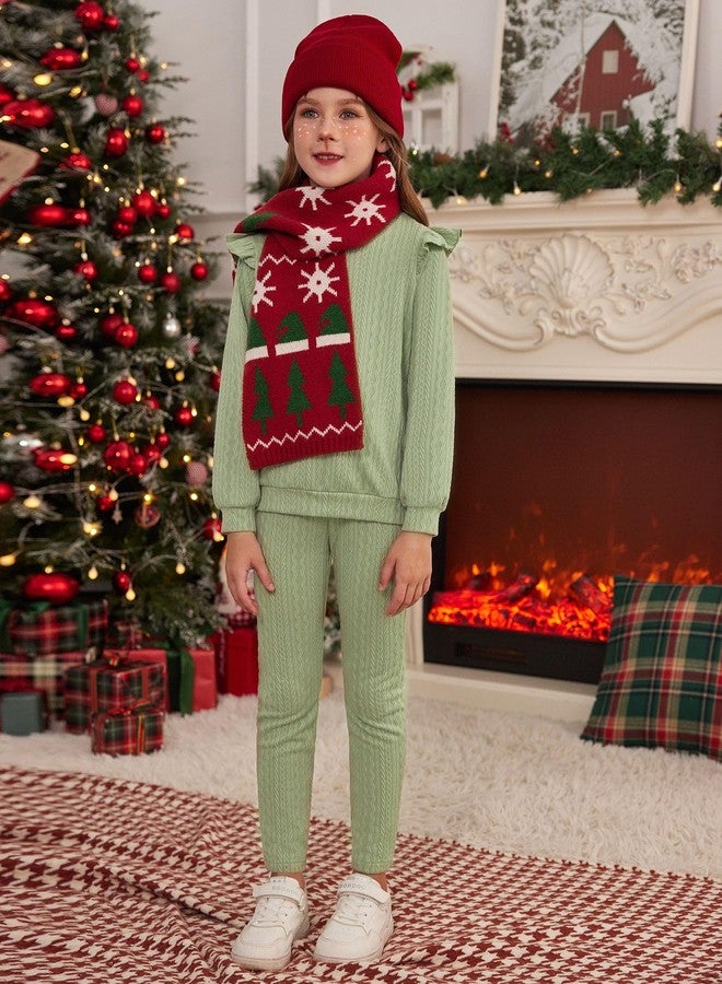 Arshiner Baby Girl 2PCS Clothes Solid Tracksuit Ribbed Pullover Sweater Shirt and Sweatpants Set Infant Outfit 12 18 24Months - Image 2