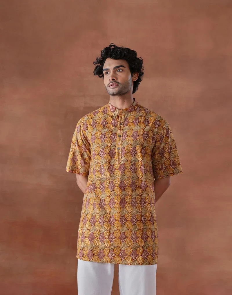 Fabindia Multi Cotton Kalamkari Printed Short Kurta