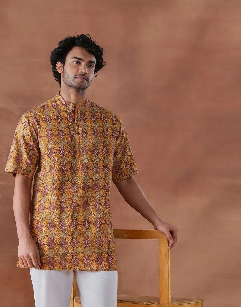 Fabindia Multi Cotton Kalamkari Printed Short Kurta