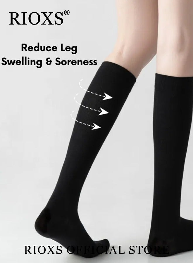 4 Pairs High Compression Socks for Mens and Womens Support Circulation Recovery Athletic Fit Running Splints Flight Travel Boost Endurance Protection Achilles Tendon - Image 5