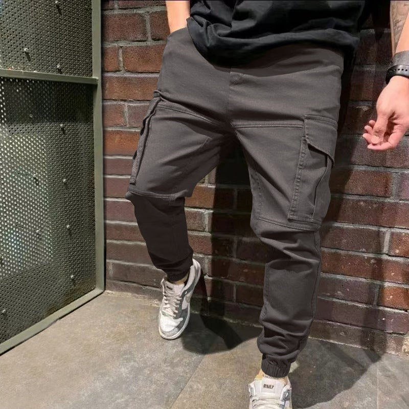 Generic Work pants mens loose casual toe pants 2022 summer new mens pants spring and autumn harem pants men Grey - Image 1