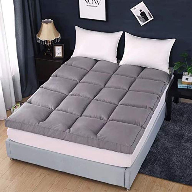 RRC Cotton Super Soft 700 GSM Hollow Fiber Filled Mattress Padding/Topper for Comfortable Sleep, 4 Corner Elastic Band Queen Size 60X78(Inches) 5X6.5(Feet) Mattress Topper, Grey - Image 5