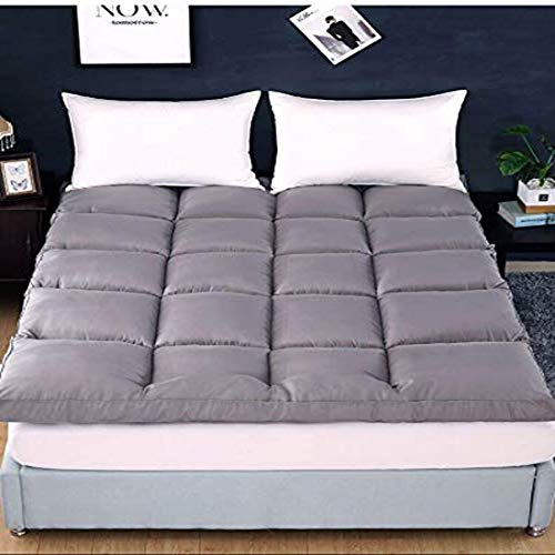 RRC Cotton Super Soft 700 GSM Hollow Fiber Filled Mattress Padding/Topper for Comfortable Sleep, 4 Corner Elastic Band Queen Size 60X78(Inches) 5X6.5(Feet) Mattress Topper, Grey - Image 2