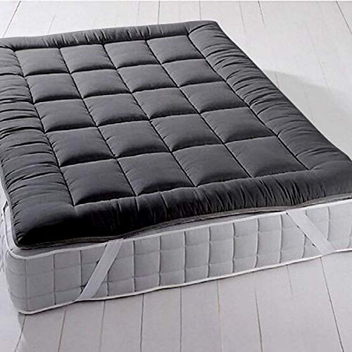 RRC Cotton Super Soft 700 GSM Hollow Fiber Filled Mattress Padding/Topper for Comfortable Sleep, 4 Corner Elastic Band Queen Size 60X78(Inches) 5X6.5(Feet) Mattress Topper, Grey - Image 3