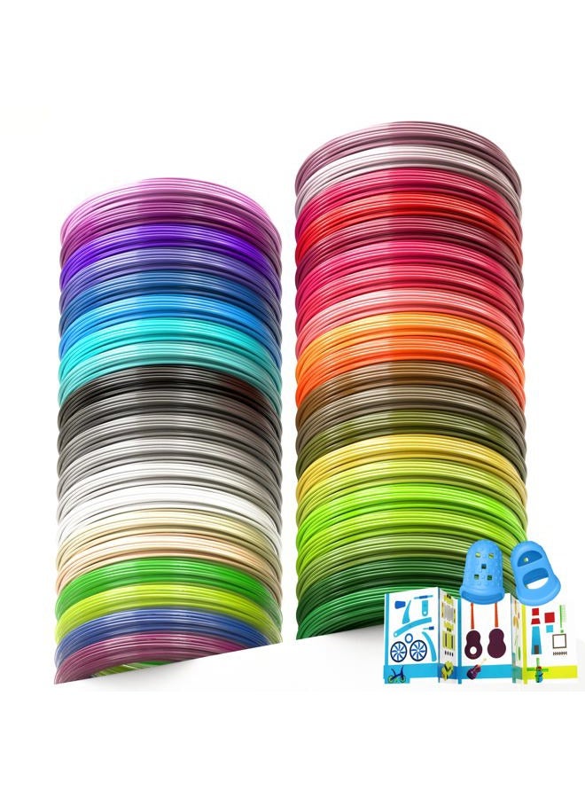 YEETIN 40 Colors 3D Pen Filament Pla Refills, 16 ft per Color 1.75mm Premium Filament for 3D Printing Pen Comes with 2 Finger Caps & 3D Pen Drawing Guide Book - Image 1